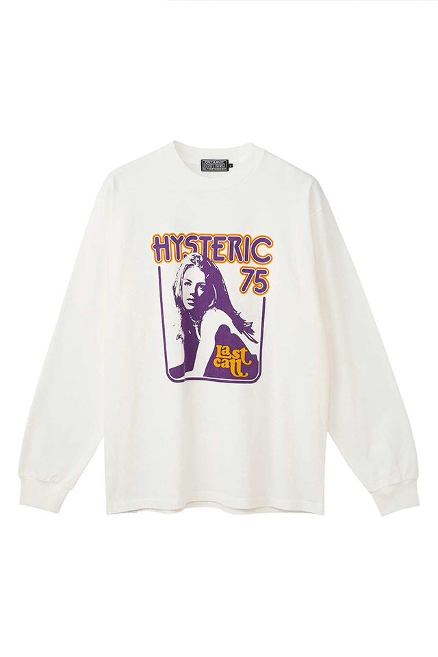 HYSTERIC GLAMOUR ヒステリックグラマー 02253CL13 LAST CALL 75 Tシャツ WHITE 正規通販 メンズ