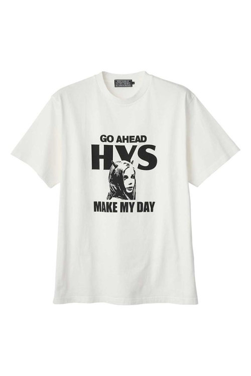 HYSTERIC GLAMOUR ヒステリックグラマー 02261CT05 MAKE MY DAY Tシャツ WHITE 正規通販 メンズ