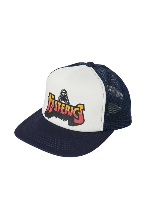 HYSTERIC GLAMOUR ヒステリックグラマー 02223QH03 BAD ASS FIRE LOGO メッシュキャップ NAVY 正規通販 メンズ レディース