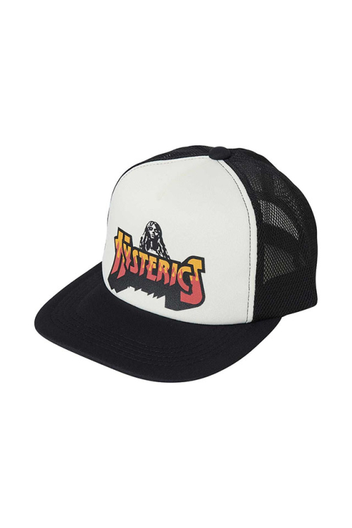 HYSTERIC GLAMOUR ヒステリックグラマー 02223QH03 BAD ASS FIRE LOGO メッシュキャップ BLACK 正規通販 メンズ レディース
