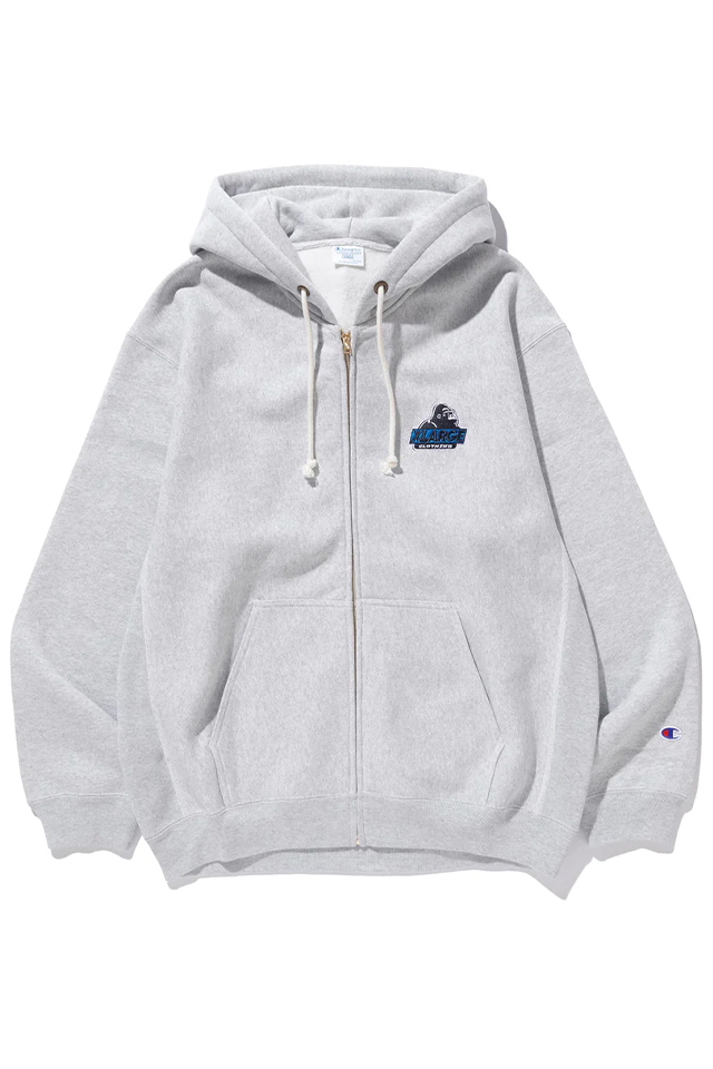 XLARGE エクストララージ / XLARGE エクストララージ 101234012026 XLARGE×Champion REVERSE  WEAVE FULL-ZIP HOODED SWEAT フルジップフードスウェット ASH 正規通販 メンズ レディース コラボ /MOLOTOV  COCKTAIL モロトフカクテル 通販