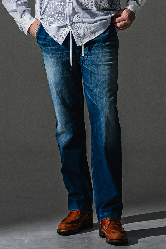 RESOUND CLOTHING  リサウンドクロージング RC41-ST-016WTD DENIM JERSEY WIDE PT デニムジャージワイドパンツ DIND 正規通販 メンズ 2026年8月25日入荷予定