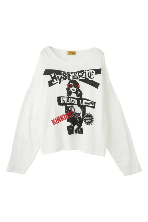 HYSTERIC GLAMOUR ヒステリックグラマー 01253CL15 SPECIAL OFFER プルオーバー WHITE 正規通販 レディース