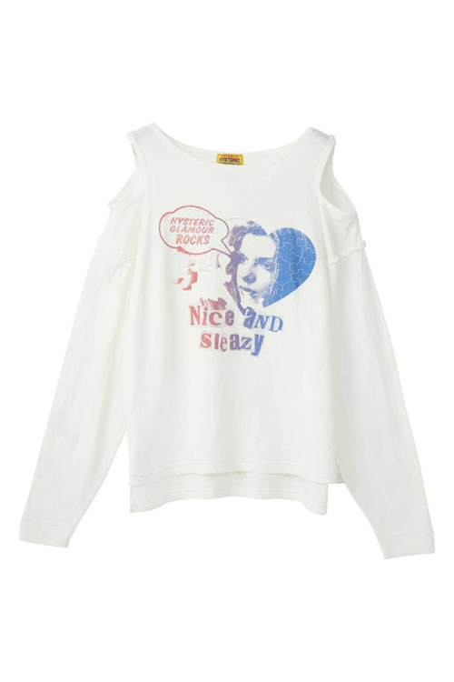 HYSTERIC GLAMOUR ヒステリックグラマー 01253CL14 NICE AND SLEAZY プルオーバー WHITE 正規通販 レディース