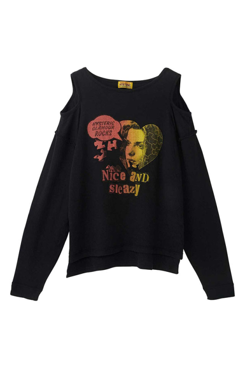 HYSTERIC GLAMOUR ヒステリックグラマー 01253CL14 NICE AND SLEAZY プルオーバー BLACK 正規通販 レディース